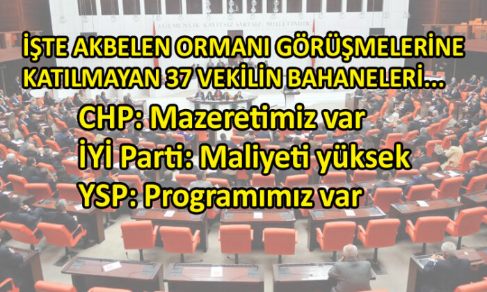 TBMM’de Akbelen Ormanı görüşmelerine katılmayan vekillerden şaşırtan bahaneler…